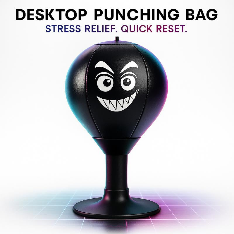 Desktop Punching Bag with Super-Grip Suction Cup Fast-Rebound Carbon Steel Spring High-Elastic PU Ball Stress Relief for Office Home Includes Hand Pump Fun Gift for Adults Kids Boxing Equipment Boxing Pad