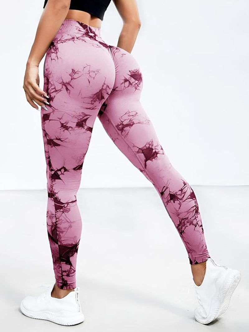 Women'S Tie Dye High Waist Scrunch Sports Leggings, Compression Yoga Pants, Casual Comfy Workout Leggings, Summer Outfits 2024, Gym Outfits Women