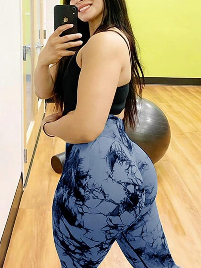 Women'S Tie Dye High Waist Scrunch Sports Leggings, Compression Yoga Pants, Casual Comfy Workout Leggings, Summer Outfits 2024, Gym Outfits Women