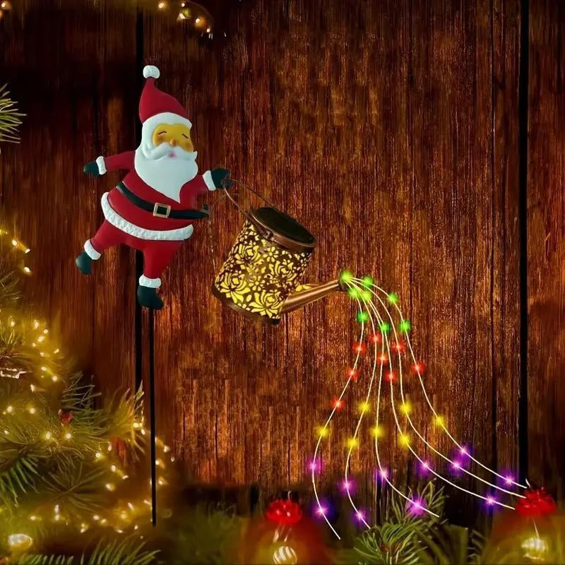 Christmas Solar Kettle Lights Garden Lawn Decorative Santa Kettle Ground Lamp Eco-Friendly Festive Design Solar Night Lights for Outdoor Garden Decor Unisex