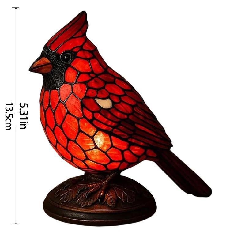 Christmas Decoration Bird Statue Lamp, Hand-Painted Resin Cardinal Light, Bedside Living Room Bedroom Home Decor, Bird Decorations
