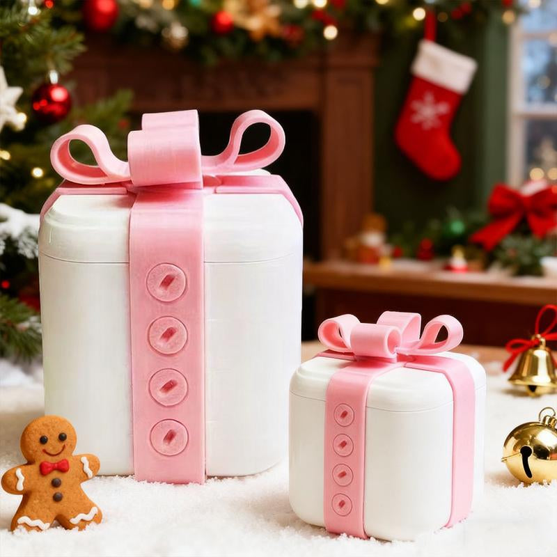 3D Printed Hollow Prank Gift Box with Screws, Realistic 3D Illusion Plastic Puzzle Cube Coin Container, Easy Assembly, Perfect for Parties