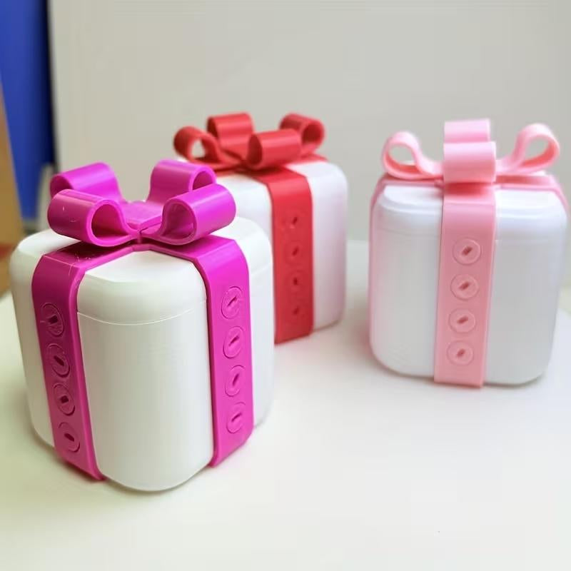 3D Printed Hollow Prank Gift Box with Screws, Realistic 3D Illusion Plastic Puzzle Cube Coin Container, Easy Assembly, Perfect for Parties