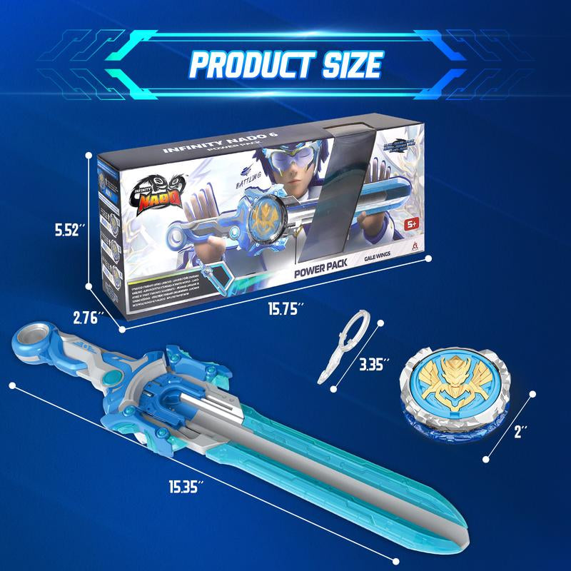 ALPHA GROUP Infinity Nado Battling Toys Metal Anime Design Iron Durable Battle Set for Kids Ages 5-12 with Sword Launcher Gyro Top Beyblade Action Dynamic Battle Experience