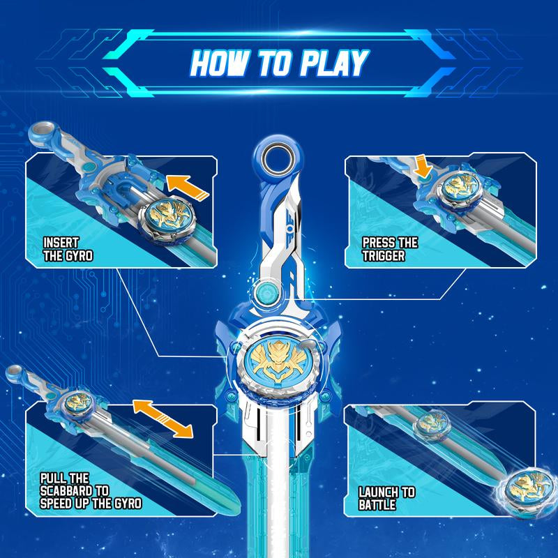 ALPHA GROUP Infinity Nado Battling Toys Metal Anime Design Iron Durable Battle Set for Kids Ages 5-12 with Sword Launcher Gyro Top Beyblade Action Dynamic Battle Experience