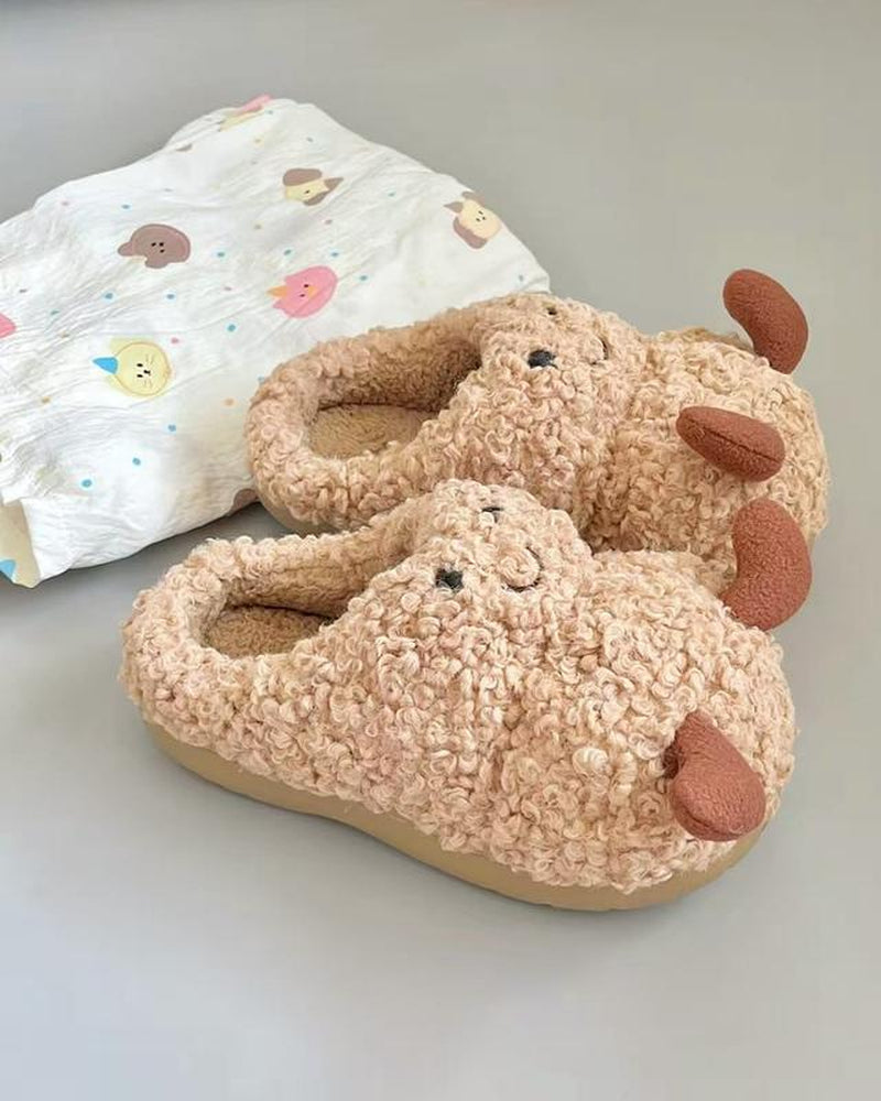 Cozy Winter Cartoon-Style Furry Peanut Slippers Non-Slip Textured Sole Slip-On Indoor Fashion Home Comfort Non-Slip House Shoes for Women & Girl Tsinelas Kitchen Flipflop Style Footwear with Matching Bag Slide