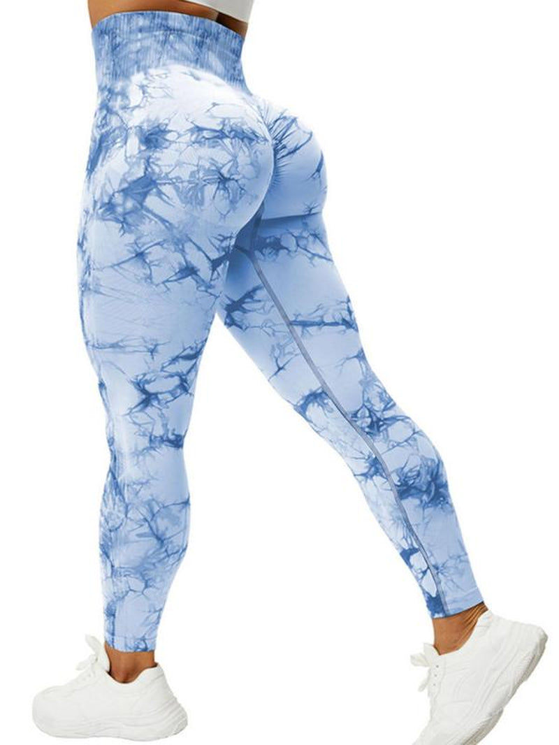 Women'S Tie Dye High Waist Scrunch Sports Leggings, Compression Yoga Pants, Casual Comfy Workout Leggings, Summer Outfits 2024, Gym Outfits Women