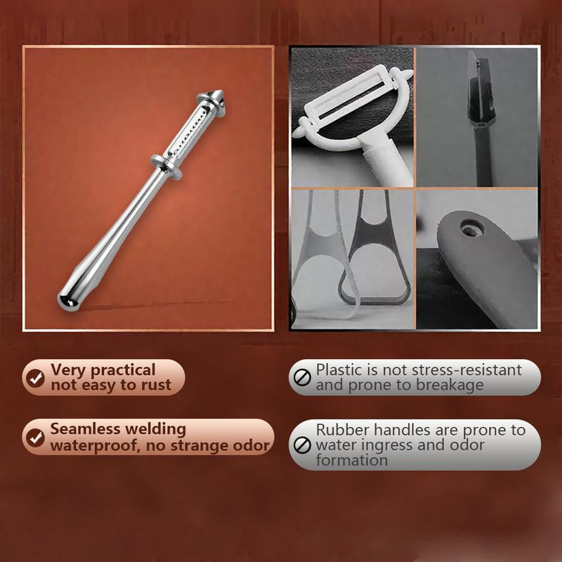 Vegetable Peeler,Stainless Steel 2 in 1 Julienne Vegetable Peeler,Ultra Sharp Potato Peelers for Kitchen, Premium Veggie Fruit Peeler, Carrot Peeler, Rotary Serrated Blade, Thickened Non-Slip Ergonomic Handle