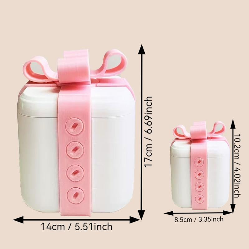 3D Printed Hollow Prank Gift Box with Screws, Realistic 3D Illusion Plastic Puzzle Cube Coin Container, Easy Assembly, Perfect for Parties