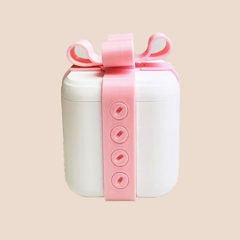 3D Printed Hollow Prank Gift Box with Screws, Realistic 3D Illusion Plastic Puzzle Cube Coin Container, Easy Assembly, Perfect for Parties