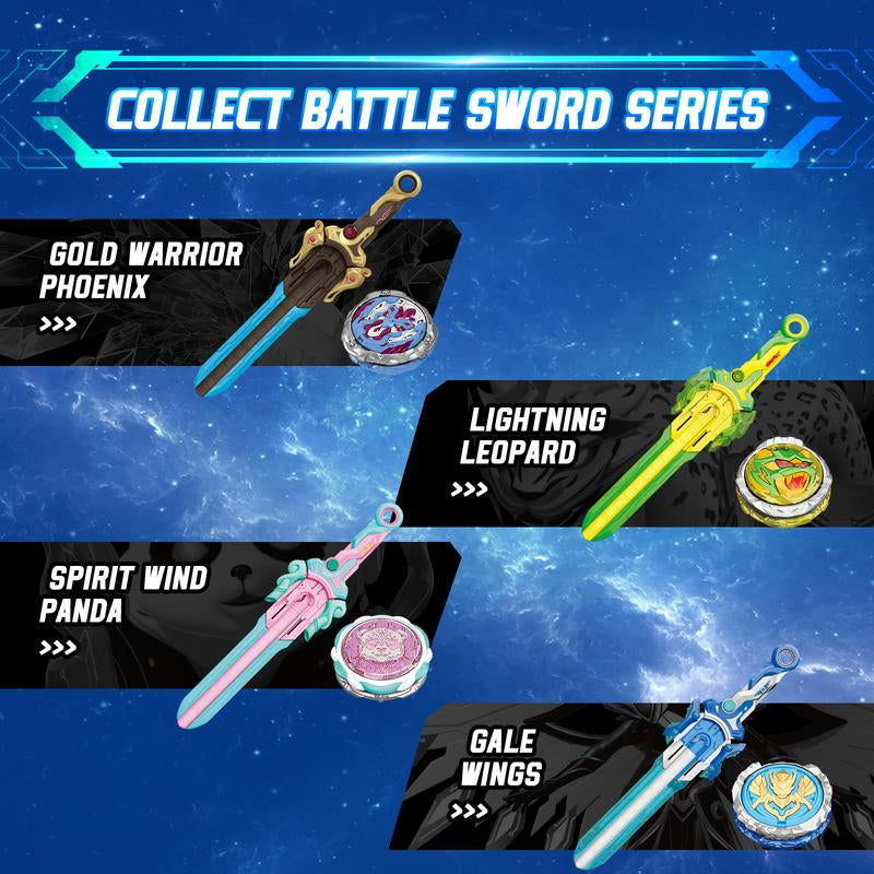 ALPHA GROUP Infinity Nado Battling Toys Metal Anime Design Iron Durable Battle Set for Kids Ages 5-12 with Sword Launcher Gyro Top Beyblade Action Dynamic Battle Experience
