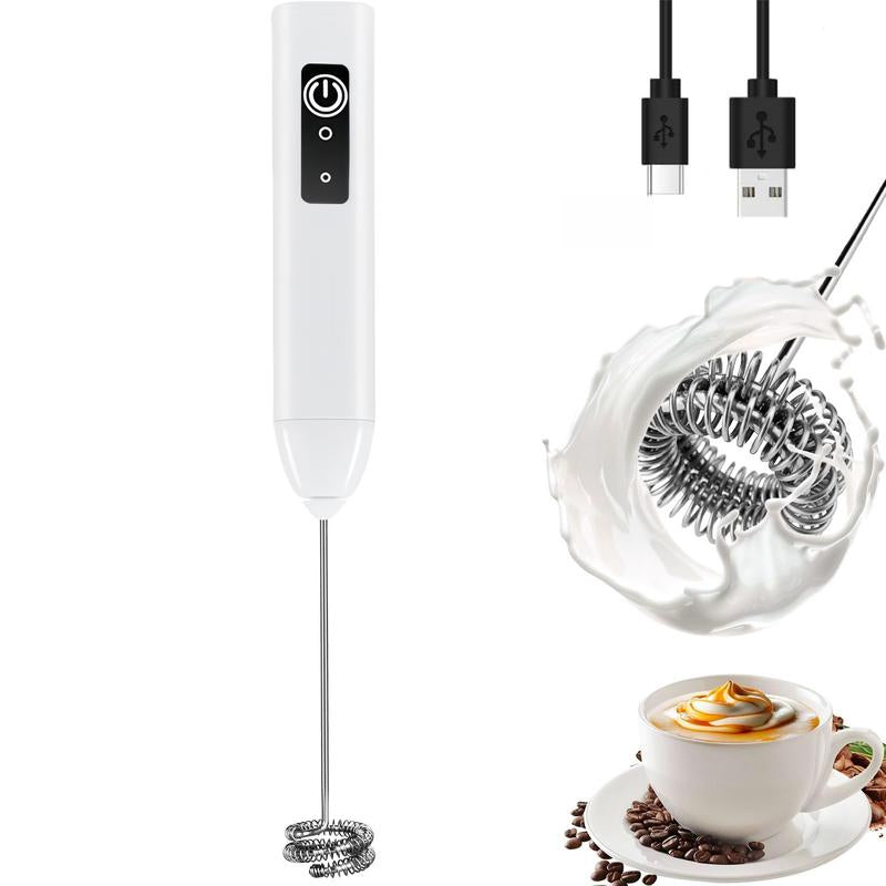 Hand Mixer - Milk Frother for Coffee Frother Handheld Foam Maker for Lattes, Electric Whisk Drink Mixer Mini Foamer for Cappuccino, Frappe, Matcha, Hot Chocolate Grey