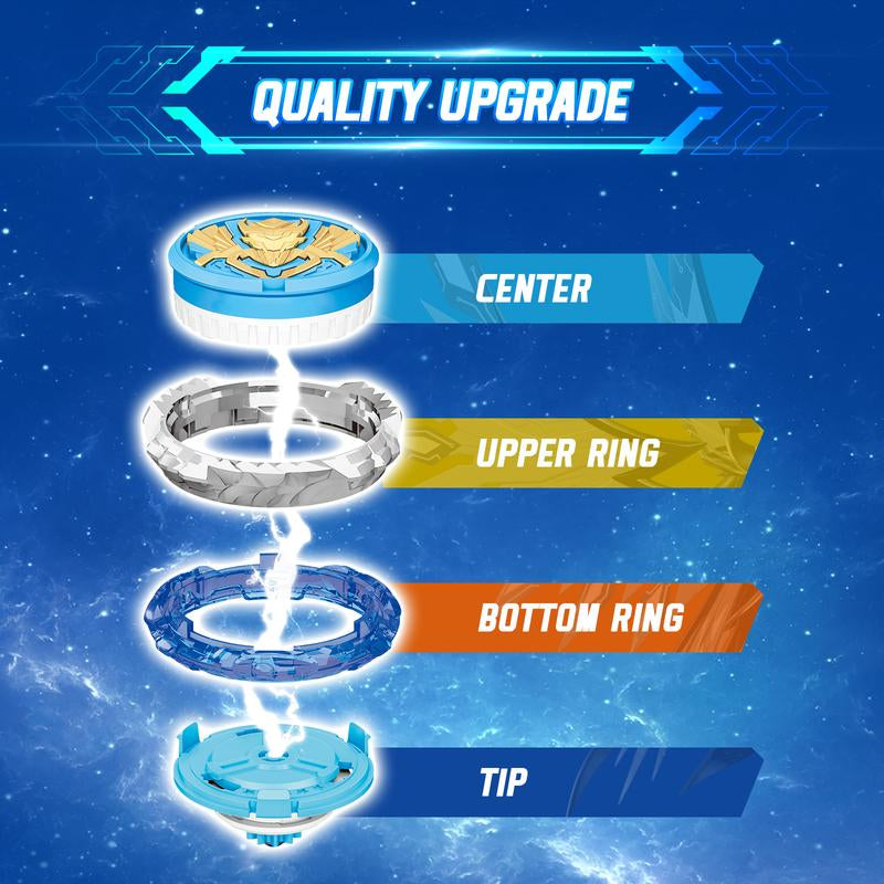 ALPHA GROUP Infinity Nado Battling Toys Metal Anime Design Iron Durable Battle Set for Kids Ages 5-12 with Sword Launcher Gyro Top Beyblade Action Dynamic Battle Experience