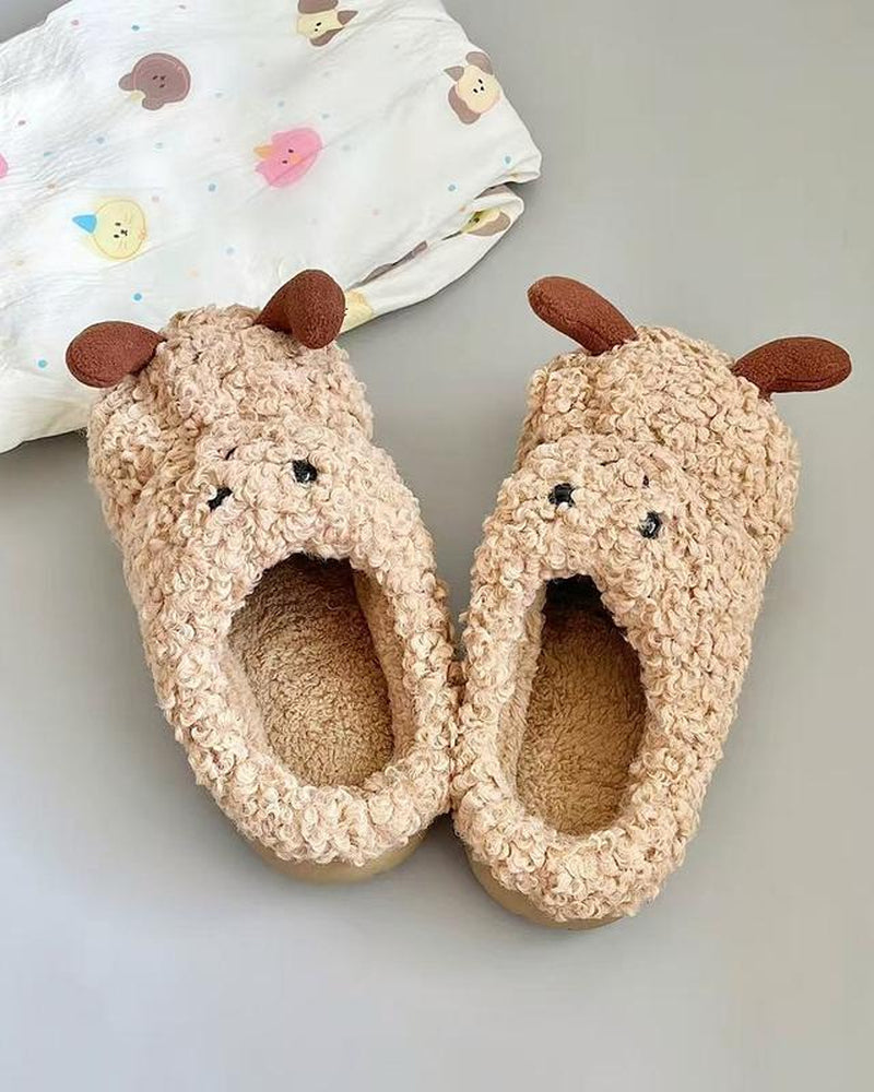 Cozy Winter Cartoon-Style Furry Peanut Slippers Non-Slip Textured Sole Slip-On Indoor Fashion Home Comfort Non-Slip House Shoes for Women & Girl Tsinelas Kitchen Flipflop Style Footwear with Matching Bag Slide